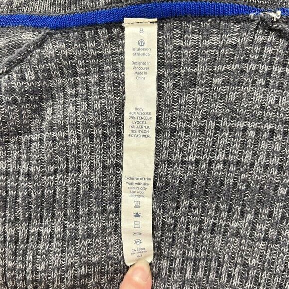 Lululemon Peace of Mind Wrap Hooded Sweater  Cardigan Dark Slate Size 8 - Picture 6 of 14